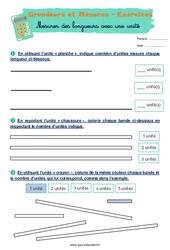 Mesurer des longueurs avec une unité - CP - Exercices corrigés - PDF à imprimer