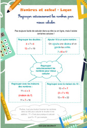 Regrouper astucieusement les nombres pour mieux calculer - CP - Leçon - PDF gratuit à imprimer