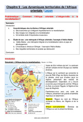 Les dynamiques territoriales de l'Afrique orientale – 4ème – Cours - PDF à imprimer