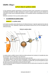 La Terre Dans Le Syst me Solaire 5 me Cours Cycle 4 PDF Gratuit 