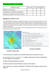 Les séismes - 4ème - Evaluation avec les corrigés