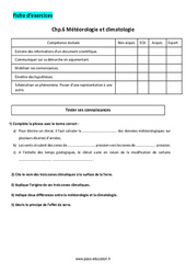 Météorologie et climatologie - 5ème - Exercices corrigés - PDF à imprimer