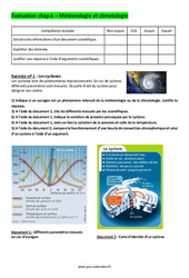 Météorologie et climatologie - 5ème - Evaluation avec les corrigés - PDF à imprimer