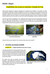 L’exploitation des ressources naturelles, l’exemple de l’eau - 4ème - Cours - PDF à imprimer