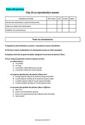 La reproduction sexuée - 5ème - Exercices corrigés - PDF à imprimer