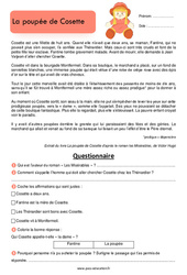 La poupée de cosette – Ce2 – Récit – Lecture - PDF à imprimer