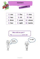 Numbers - Leçon d'anglais CE2 - CM1 - Séquence 2 - My English Pass - PDF gratuit à imprimer