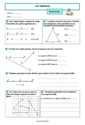 Les segments – Exercices de géométrie pour la 6ème - PDF à imprimer