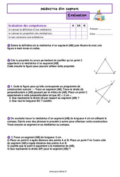 Médiatrice d'un segment – Evaluation de géométrie pour la 6ème