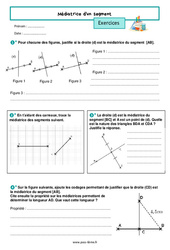 Médiatrice d'un segment – Exercices de géométrie pour la 6ème - PDF à imprimer