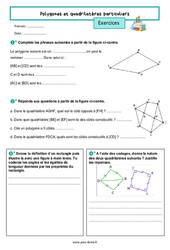 Polygones et quadrilatères particuliers – Exercices de géométrie pour la 6ème - PDF à imprimer