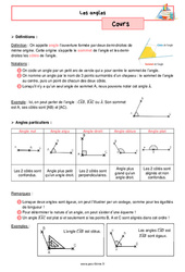 Les angles – Cours de géométrie pour la 6ème - PDF à imprimer