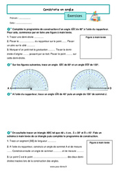 Construire un angle – Exercices de géométrie pour la 6ème - PDF à imprimer