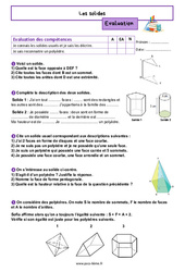 Les solides – Evaluation de géométrie pour la 6ème - PDF à imprimer