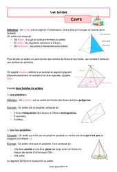 Les solides – Cours de géométrie pour la 6ème - Séquences didactiques CRPE 2024 - PDF à imprimer