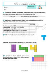 Patron et perspective cavalière – Exercices de géométrie pour la 6ème - PDF à imprimer