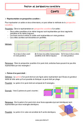 Patron et perspective cavalière – Cours de géométrie pour la 6ème - PDF à imprimer