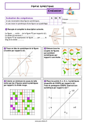 Figures symétriques – Evaluation de géométrie pour la 6ème