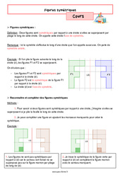 Figures symétriques – Cours de géométrie pour la 6ème - PDF à imprimer
