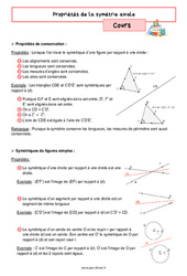 Propriétés de la symétrie axiale – Cours de géométrie pour la 6ème - PDF à imprimer