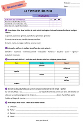 La formation des mots – Evaluation de vocabulaire pour la 6ème - PDF à imprimer