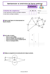 Représentation et construction de figures complexes – Evaluation de géométrie pour la 6ème - PDF à imprimer