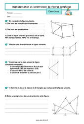 Représentation et construction de figures complexes – Exercices de géométrie pour la 6ème - PDF à imprimer