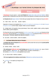 Les racines latines et grecques en français – Cours de vocabulaire pour la 6ème - PDF à imprimer