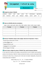 Infinitif du verbe – Exercices de conjugaison pour le ce2 - PDF à imprimer