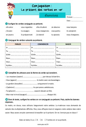 Le présent des verbes en -er – Exercices de conjugaison pour le ce2 - PDF à imprimer