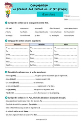 Le présent des verbes en -ir (2e groupe) – Exercices de conjugaison pour le ce2 - PDF à imprimer