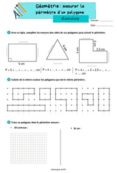 Mesurer le périmètre d’un polygone – Exercices de géométrie pour le ce2 - PDF à imprimer