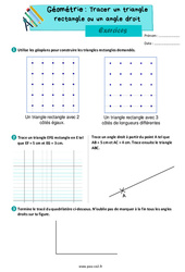 Tracer un triangle rectangle ou un angle droit – Exercices de géométrie pour le ce2 - PDF à imprimer