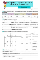 L’imparfait des verbes en -er et -ir comme finir – Exercices de conjugaison pour le ce2 - PDF à imprimer