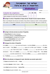 Les verbes faire et dire à l'imparfait – Évaluation de conjugaison pour le ce2 - PDF à imprimer