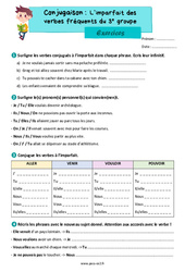 L’imparfait des verbes fréquents du 3e groupe – Exercices de conjugaison pour le ce2 - PDF à imprimer