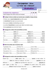 Le futur de l’indicatif (bilan) – Évaluation de conjugaison pour le ce2 - PDF à imprimer