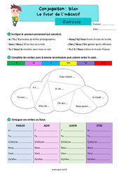 Le futur de l’indicatif (bilan) – Exercices de conjugaison pour le ce2 - PDF à imprimer