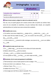 Son [s] – Évaluation d'orthographe pour le ce2 - PDF à imprimer