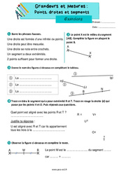 Points, droites et segments – Exercices de géométrie pour le ce2 - PDF à imprimer