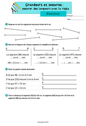 Mesurer des longueurs avec la règle – Exercices de grandeurs et mesures pour le ce2 - PDF à imprimer