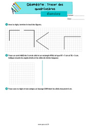 Tracer des quadrilatères – Exercices de géométrie pour le ce2 - PDF à imprimer