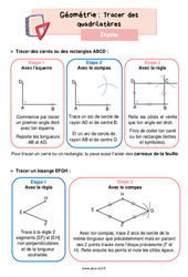 Tracer des quadrilatères – Leçon de géométrie pour le ce2 - PDF gratuit à imprimer