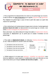 Se déplacer et coder des déplacements (1) – Leçon de géométrie pour le ce2 - PDF gratuit à imprimer