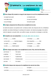 Le complément du nom – Exercices grammaire pour le ce2 - PDF à imprimer