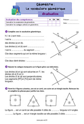 Le vocabulaire géométrique – Évaluation de géométrie pour le ce2 - PDF à imprimer