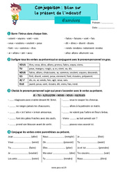 Le présent de l’indicatif (bilan) – Exercices de conjugaison pour le ce2 - PDF à imprimer