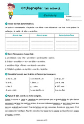 Les accents – Exercices d'orthographe pour le ce2 - PDF à imprimer