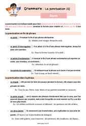 La ponctuation (dans la phrase et en fin de phrase) – Leçon de grammaire pour le cm1 - PDF gratuit à imprimer