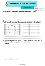 Tracer des polygones – Exercices de géométrie pour le cm1 - PDF à imprimer